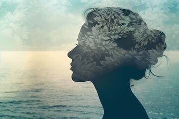 Woman meditating, finding inner peace and balance, generative ai concept of mindful healthy woman