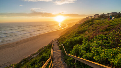 Epic sunset at Wilderness Beach, Garden Route, South Africa - obrazy, fototapety, plakaty