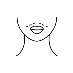 Mustache laser hair removal icon. Methods of laser mustache hair removal. Vector illustration 