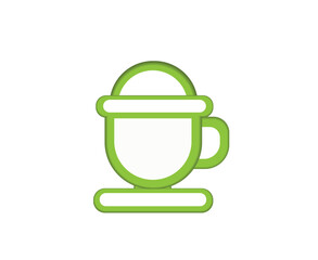 Ice cream green cup icon. Vector illustration