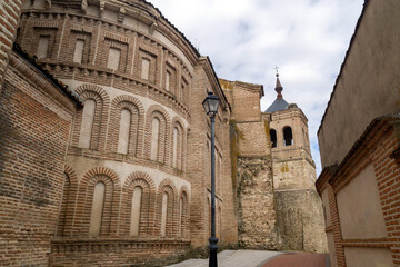 View of the historic center of the town of Olmedo. Valladolid, Castile and Leon, Spain.