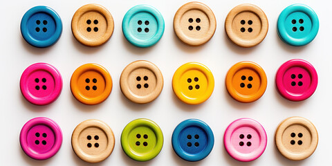 Colorful buttons on light background