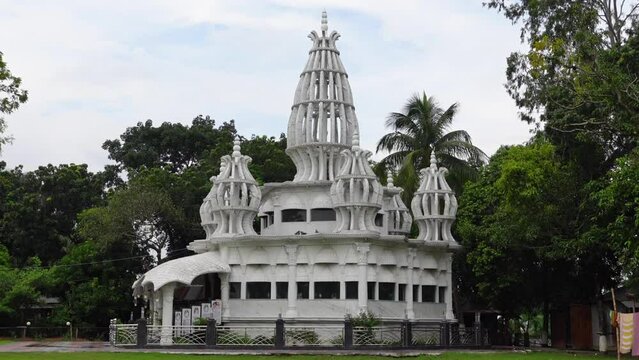 Front views of the Hindu temple named Pitri-Matri Samadhi Matri Mandir in Pabna district, Bangladesh.