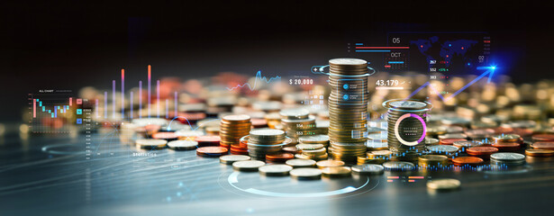 wide banner for financial planning and money investment and wealth managment concepts