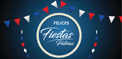 Chile Independence Day. Happy National Holiday Fiestas Patrias. September 18 Background Design.