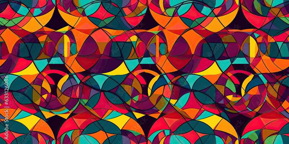 Aufkleber a colorful background with shapes and colors - generative ai