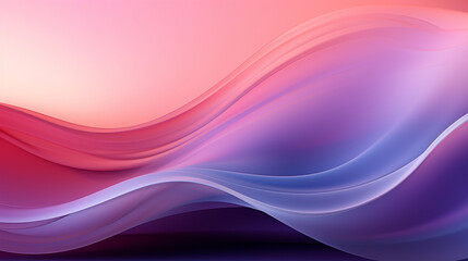 Naklejka premium An aesthetically pleasing and abstractly vibrant geometric backdrop, characterized by gracefully flowing smooth waves and a harmonious transition of colors from a deep purple hue 