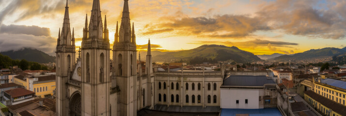 Quito panoramic view Equador - Generative AI