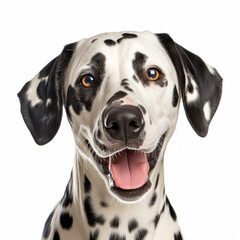 Smiling Dalmatian Dog with White Background - Isolated Image