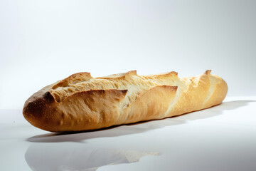 Baguette on a white background	