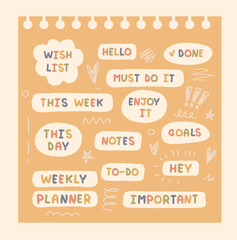 Planner Personalization: Cartoon Stickers with Motivational Notes, Trendy Characters, and Weekly Flair