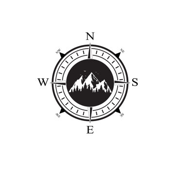 logo compas design vector white background