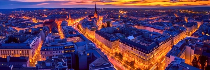 Fototapeten Vienna panoramic view Austria - Generative AI © jovannig