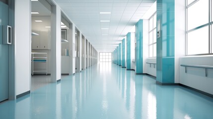 A modern hospital corridor.