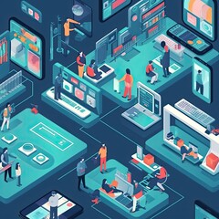 Obraz premium Illustration of a city mall