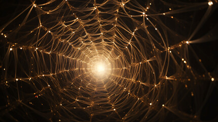An image of a tunnel with infinity webs