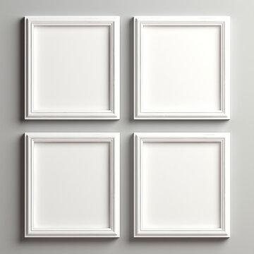 Plain white frames on the wall