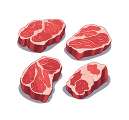 Beef steak isolated on white background