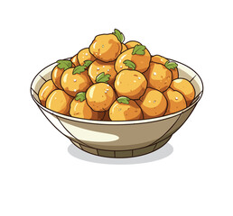 Indian food Pani puri, Golgappa plate isolated on white background © Mohsin