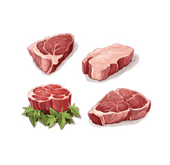Beef steak isolated on white background