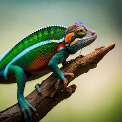 Obraz premium green iguana on a branch