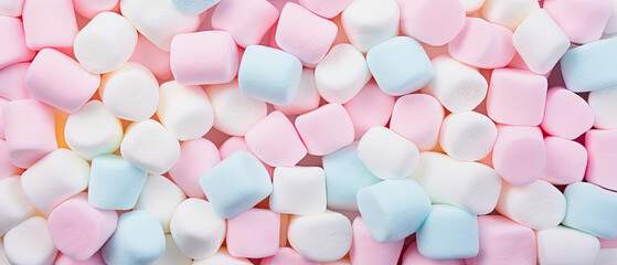 pastel colored marshmallows as background