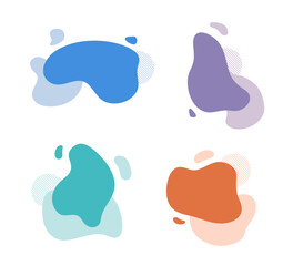 Set of abstract modern graphic elements. Dynamical colored forms and line. Abstract banners with flowing liquid shapes. Template for the design of a logo, flyer or presentation. Vector illustration.