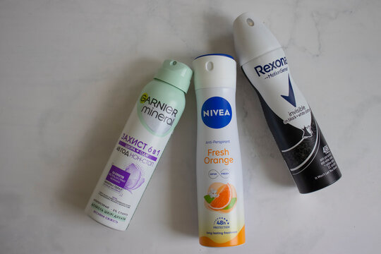 July 23, 2023 Ukraine city Kyiv deodorants Rexona, Nivea, Garnier Mineral
