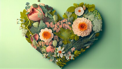 flowers in the shape of heart. Photo in high quality