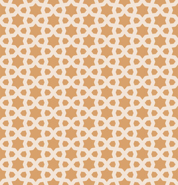 Abstract geometric seamless pattern in traditional Islamic style. Vector ornament with lines, elegant grid, lattice, oriental floral mosaic. Simple ornamental background. Modern luxury repeat design
