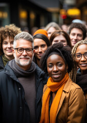 Obraz premium Diverse Group of People Protesting in the the Street 