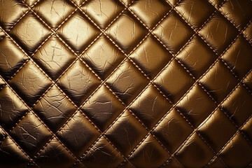 Rhombed leather of golden color. Generative AI