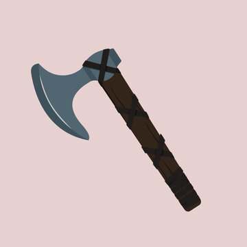 Hacha vikinga, ilustraci&oacute;n de hacha, vector de hacha antigua.