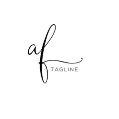 A hand-drawn signature logo design template	