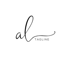 A hand-drawn signature logo design template	