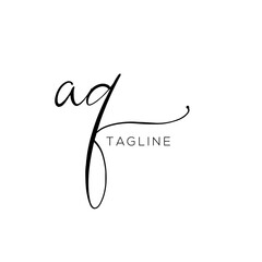 A hand-drawn signature logo design template	