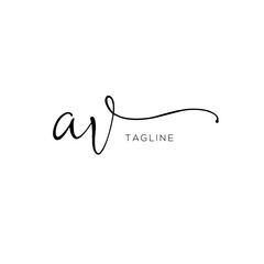 A hand-drawn signature logo design template	