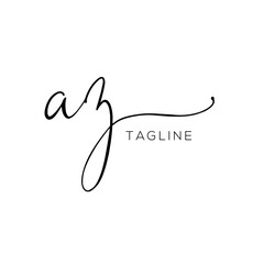A hand-drawn signature logo design template	