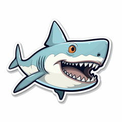 Fototapeta premium Shark in cartoon, doodle style. 2d cute illustration in logo icon style.