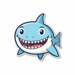 Shark in cartoon, doodle style. 2d cute illustration in logo icon style.