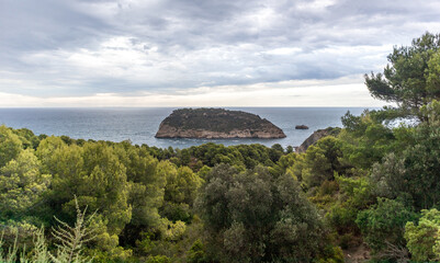 Cliffs and beaches in the south of Spain. Costa Blanca in the Spanish Mediterranean.