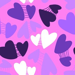 Valentines hearts seamless cartoon love pattern for wrapping paper and fabrics and kids clothes print and festive