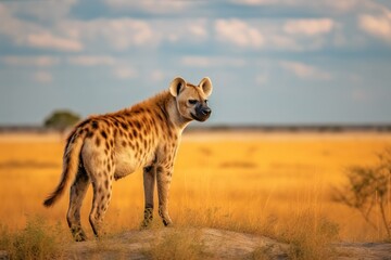 Spotted hyena in the savanna