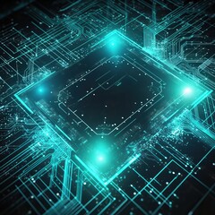 Obraz premium Ai generated. big square data neon lights background