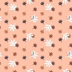 Floral seamless leaves pattern for wrapping paper and fabrics and fashion textiles and kids clothes print