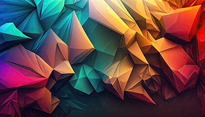 Triangular trendy abstract background. AI generated