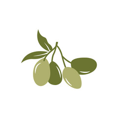 Olive Logo Design, Olive Oil Tree Vector, Simple Illustration Template