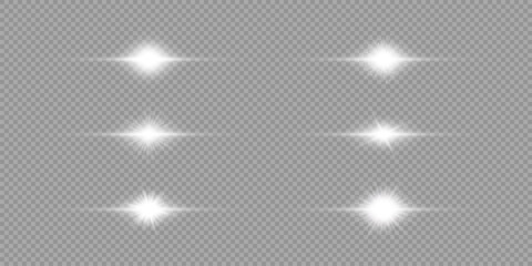 Obraz premium White horizontal light effect of lens flares