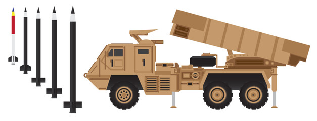 Brazilian Multiple Rocket Launcher Truck, Military Truck - Ai Illustrator