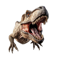 Obraz premium A roaring dinosaur with its mouth wide open